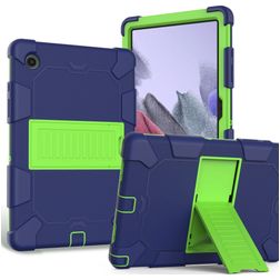 Mobigear ShieldStand Samsung Galaxy Tab A8 10.5 (2021) Hoes Hard Kunststof,Siliconen Backcover + Standaard - Blauw / Groen