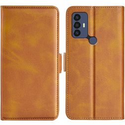 Mobigear Slim Magnet TCL 305 Hoesje Bookcase Portemonnee - Cognac