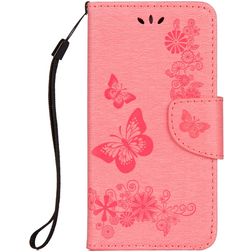 Mobigear Butterfly iPhone X Hoesje Bookcase Portemonnee - Roze