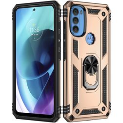 Mobigear Armor Ring Motorola Moto G71 5G Hoesje Hardcase Backcover Shockproof met Ringhouder - Goud
