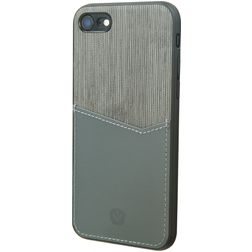 Valenta Card Slot iPhone SE (2022) Hoesje Echt Leer Backcover met Pasjeshouder - Grijs