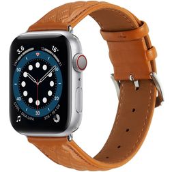 Mobigear Genova Leren Apple Watch Bandje Gespsluiting - 42/41/40/38 mm - Bruin