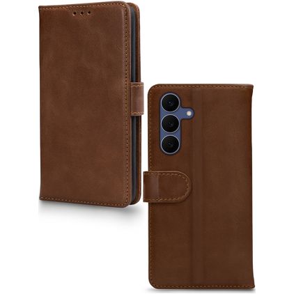 Mobilize Wallet Samsung Galaxy S25 FE Hoesje Echt Leer Bookcase Portemonnee - Bruin