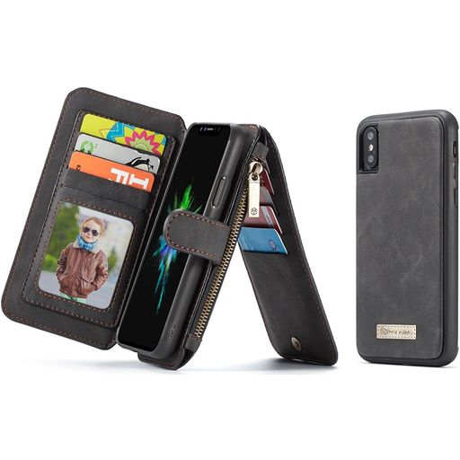 Caseme 007 iPhone XS Hoesje Uitneembare 2in1 Bookcase Portemonnee - Zwart