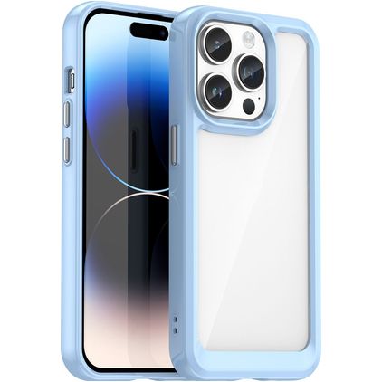 Mobigear Crystal iPhone 15 Pro Hoesje Hardcase Backcover - Transparant / Blauw