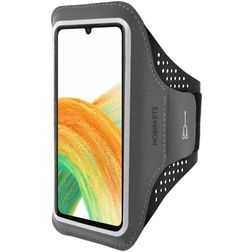 Mobiparts Comfort Fit Telefoonhouder Hardlopen Samsung Galaxy A33 Sport Hoesje Neopreen Sportarmband - Zwart