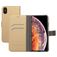 Mobiparts Saffiano Wallet iPhone XS Max Hoesje Bookcase Portemonnee - Goud