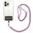 Mobigear Nylon Lanyard Universeel Telefoonkoord Verstelbaar - Wit / Blauw / Magenta