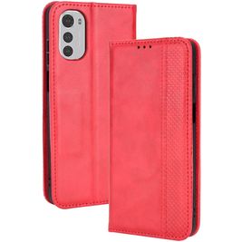 Mobigear Sensation Motorola Moto E32 Hoesje Bookcase Portemonnee - Rood