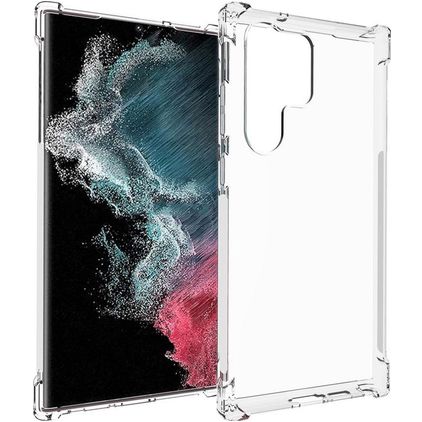 Mobigear Cushion Doorzichtig Samsung Galaxy S23 Ultra Hoesje Flexibel TPU Backcover Shockproof - Transparant