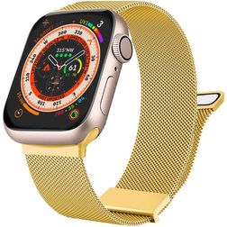 Mobigear Luxury Loop Milanese Apple Watch Bandje Magneetsluiting - 49/46/45/44 mm - Goud