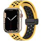 Mobigear Sport Plus Mag Siliconen Apple Watch Bandje Magneetsluiting - 42/41/40/38 mm - Zwart / Geel