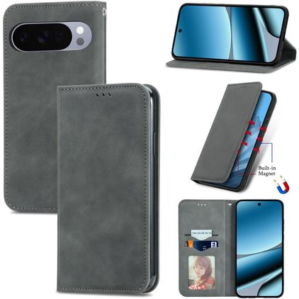 Mobigear Retro Slim Google Pixel 10 Pro XL Hoesje Bookcase Portemonnee - Grijs