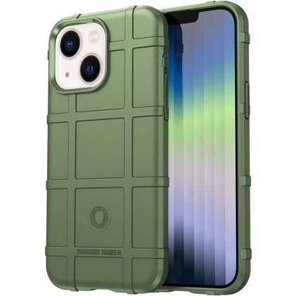 Mobigear Rugged Shield iPhone 14 Hoesje Flexibel TPU Backcover Shockproof - Groen