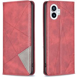 Mobigear Rhombus Slim Nothing Phone (1) Hoesje Bookcase - Rood