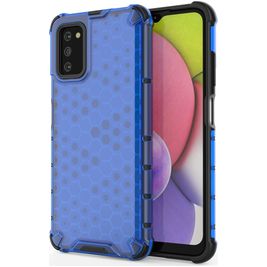 Mobigear Honeycomb Samsung Galaxy A03s Hoesje Hardcase Backcover Shockproof - Blauw