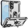Mobigear Armor Ring Samsung Galaxy S25 Edge Hoesje Hardcase Backcover Shockproof met Ringhouder - Zilver
