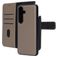 Mobiparts Samsung Galaxy S25 Hoesje Echt Leer Uitneembare 2in1 Bookcase Portemonnee - Taupe