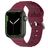 Mobigear Bumpy Siliconen Apple Watch Bandje Gespsluiting - 49/46/45/44 mm - Bordeaux Rood