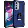 Mobigear Armor Ring Motorola Edge 30 Pro Hoesje Hardcase Backcover Shockproof met Ringhouder - Blauw