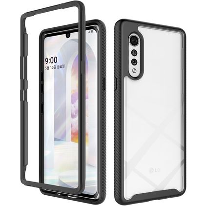 Mobigear Two-Layer LG Velvet Hoesje Hardcase Backcover Shockproof - Zwart
