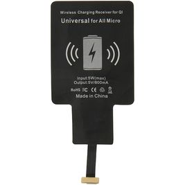 Mobigear Micro USB Receiver Draadloze lader Qi Wireless 5W 1A - Zwart Mobigear Micro USB Receiver Draadloze lader Qi Wireless 5W 1A - Zwart