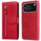 Mobigear Zipper iPhone 17 Pro Hoesje Bookcase Portemonnee - Rood