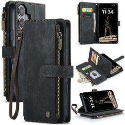 CaseMe C30 iPhone 17 Hoesje Bookcase Portemonnee - Zwart