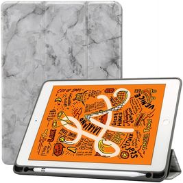 Mobigear Tri-Fold Marble iPad Air 3 (2019) Hoes Bookcase + Stylus Houder - Grijs