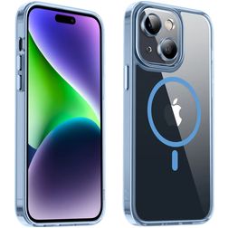 Valenta Trend iPhone 15 Plus MagSafe Hoesje Hardcase Backcover - Transparant / Blauw