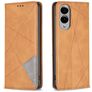 Mobigear Rhombus Slim Samsung Galaxy S25 Edge Hoesje Bookcase - Cognac