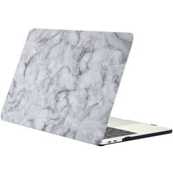 Mobigear Marble MacBook 12 Inch (2015-2017) Hoes Hardshell Laptopcover MacBook Case - Wit / Grijs - Model A1534