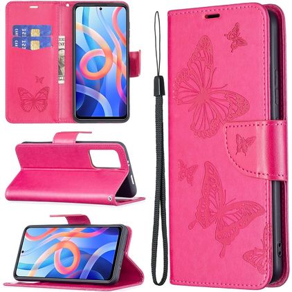 Mobigear Butterfly Xiaomi Redmi Note 11T Hoesje Bookcase Portemonnee - Magenta