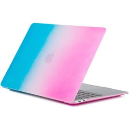 Mobigear Rainbow Matte MacBook Pro 16 Inch (2019-2020) Hoes Hardshell Laptopcover MacBook Case - Blauw / Roze - Model A2141