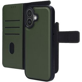 Mobiparts iPhone 17 Hoesje Echt Leer Uitneembare 2in1 Bookcase Portemonnee - Groen