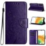 Mobigear Flowers Samsung Galaxy A35 Hoesje Bookcase Portemonnee - Paars