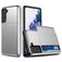 Mobigear Card Samsung Galaxy S21 Hoesje Hardcase Backcover Shockproof met Pasjeshouder - Zilver
