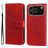 Mobigear Flowers iPhone 17 Pro Hoesje Bookcase Portemonnee - Rood