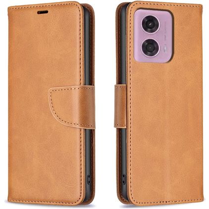 Mobigear Excellent Motorola Moto G24 Hoesje Bookcase Portemonnee - Cognac