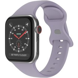 Mobigear Sport Dual Siliconen Apple Watch Bandje Druksluiting - 49/46/45/44 mm - Lavender Grey