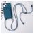 Mobigear Lanyard Card iPhone 15 Siliconen Hoesje met koord en Pasjeshouder - Donkerblauw