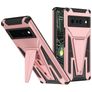 Mobigear Armor Stand Google Pixel 6 Pro Hoesje Hardcase Backcover Shockproof met Standaard - Roségoud