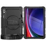 Mobigear SureGrip Xtreme Samsung Galaxy Tab S9 Ultra Hoes Hard Kunststof,Siliconen Backcover + Schouderband + Standaard - Zwart