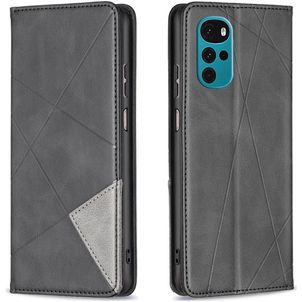 Mobigear Rhombus Slim Motorola Moto G22 Hoesje Bookcase - Zwart