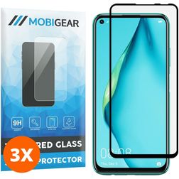 Mobigear Premium Huawei P40 Lite Glazen Screenprotector - Case Friendly - Zwart (3-Pack)