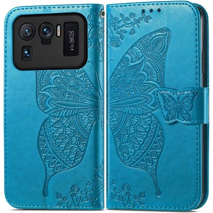 Mobigear Butterfly POCO C40 Hoesje Bookcase Portemonnee - Blauw