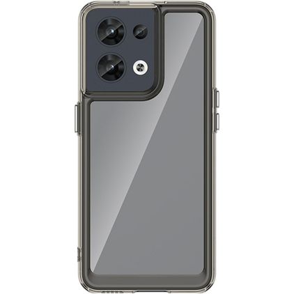 Mobigear Crystal OPPO Reno 8 5G Hoesje Hardcase Backcover - Transparant / Grijs