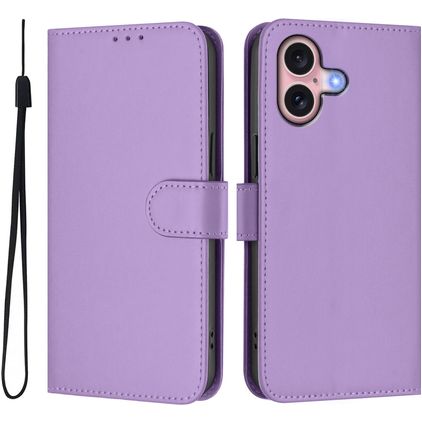 Mobigear Urban Wallet iPhone 16 Hoesje Bookcase Portemonnee - Paars