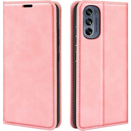 Mobigear Retro Slim Motorola Moto G62 Hoesje Bookcase Portemonnee - Roze