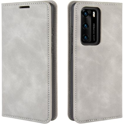 Mobigear Retro Slim Huawei P40 Hoesje Bookcase Portemonnee - Grijs